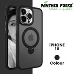 For iPhone16 Luxury Phone Holder Clear Matte Magnetic Wireless Charging Case